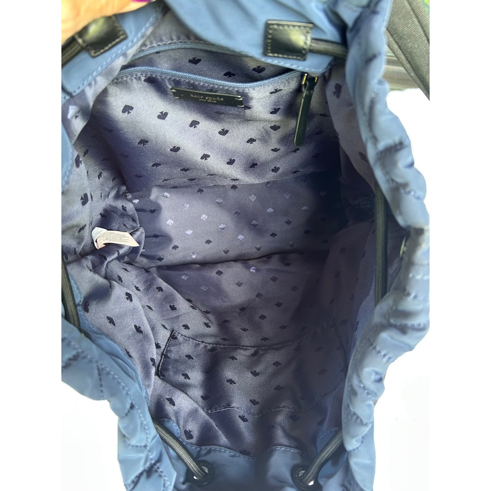 Kate Spade Ellie Flap Backpack Navy Quilted Lightweight‎ Nylon Travel Laptop Bag - Picture 10 of 14